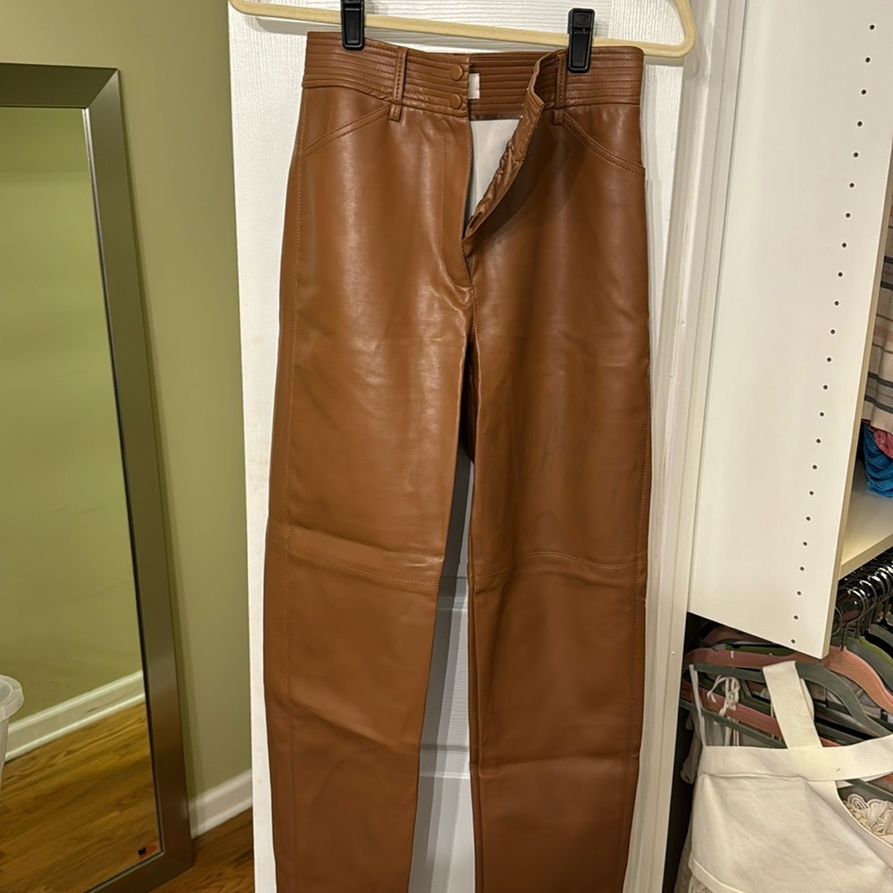 Aritzia Brown Leather Pants